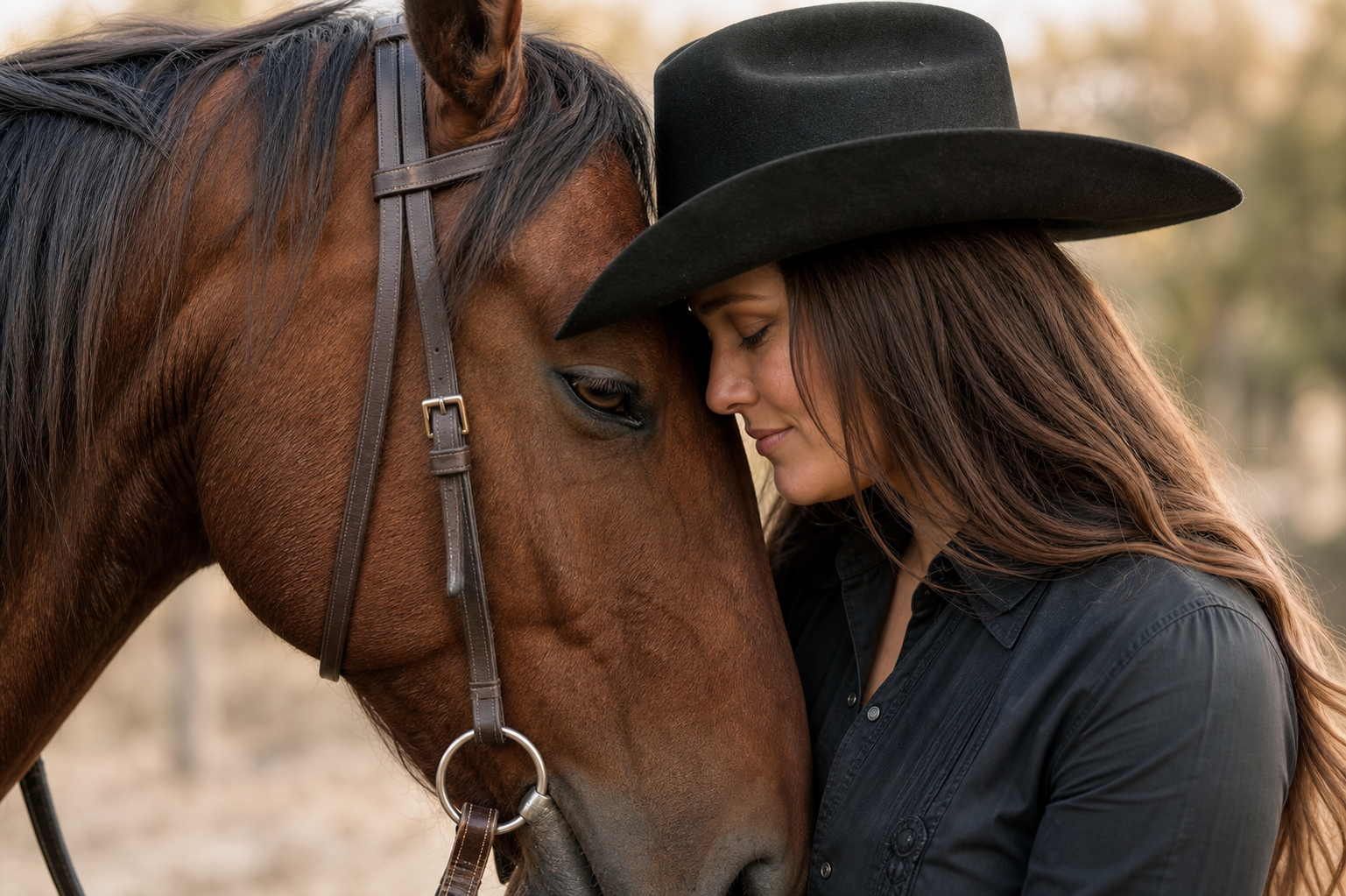 Horse and Rider Forehead Touch